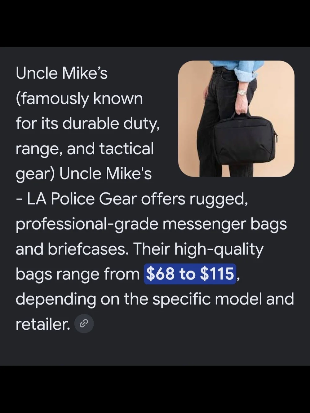 UNCLE MIKE'S Black Messenger Bag with Shoulder Strap